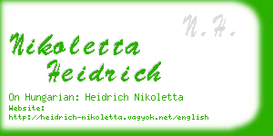 nikoletta heidrich business card